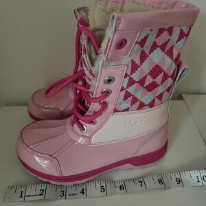 UGG Waterproof Snow/Rain Boots -  Pink Butte II Patent Truckee - Girls 13